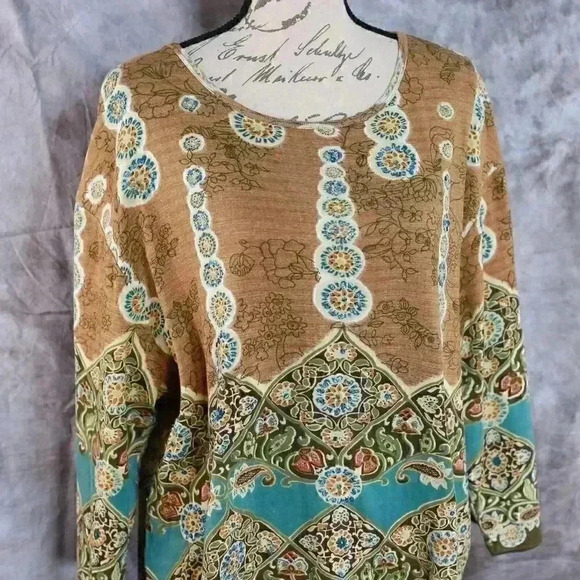 Women's Take Two size 3X bohemian- inspired sequined jersey - Picture 2 of 11